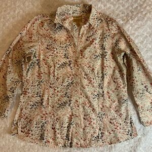 Investments Gold Label Non Iron White W/Red,Pink,Black, Gray Button Up Shirt 16